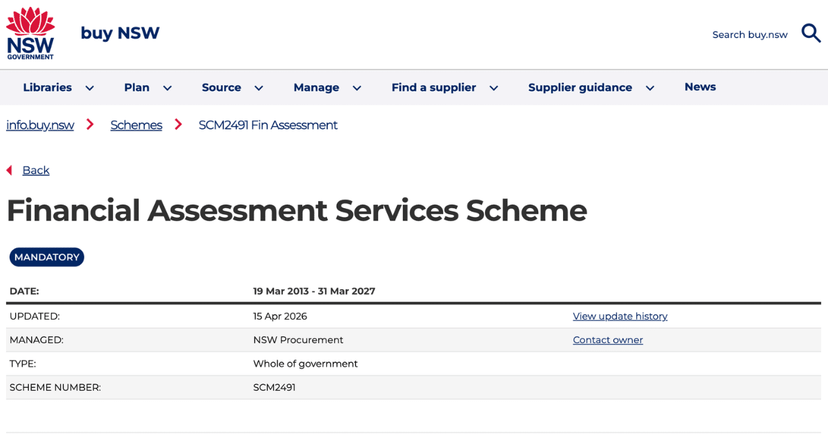 Buy NSW Financial Assessment Services Scheme