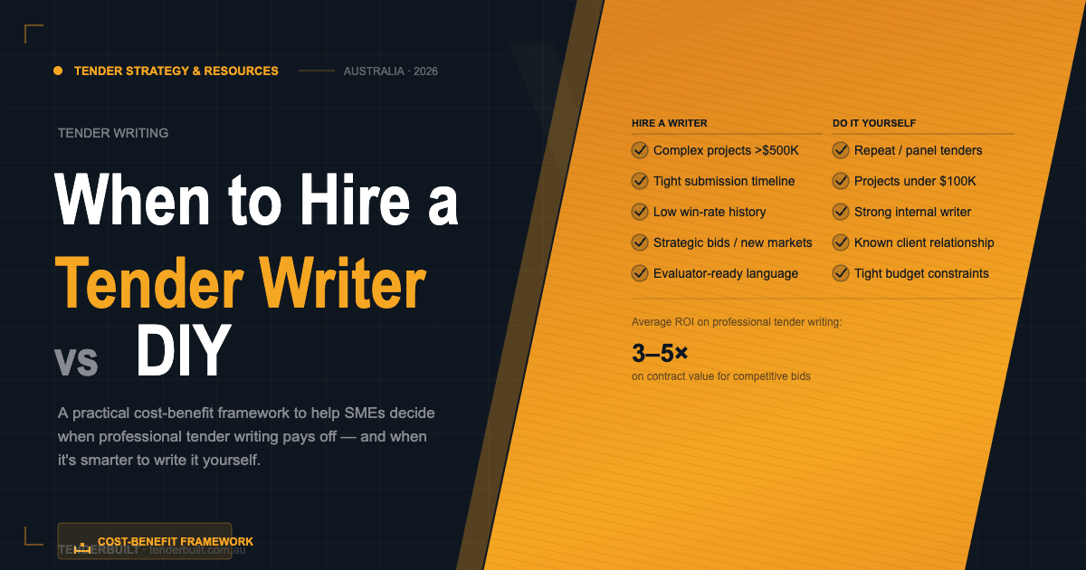 When to Hire a Tender Writer vs DIY: Cost-Benefit Framework | TenderBuilt