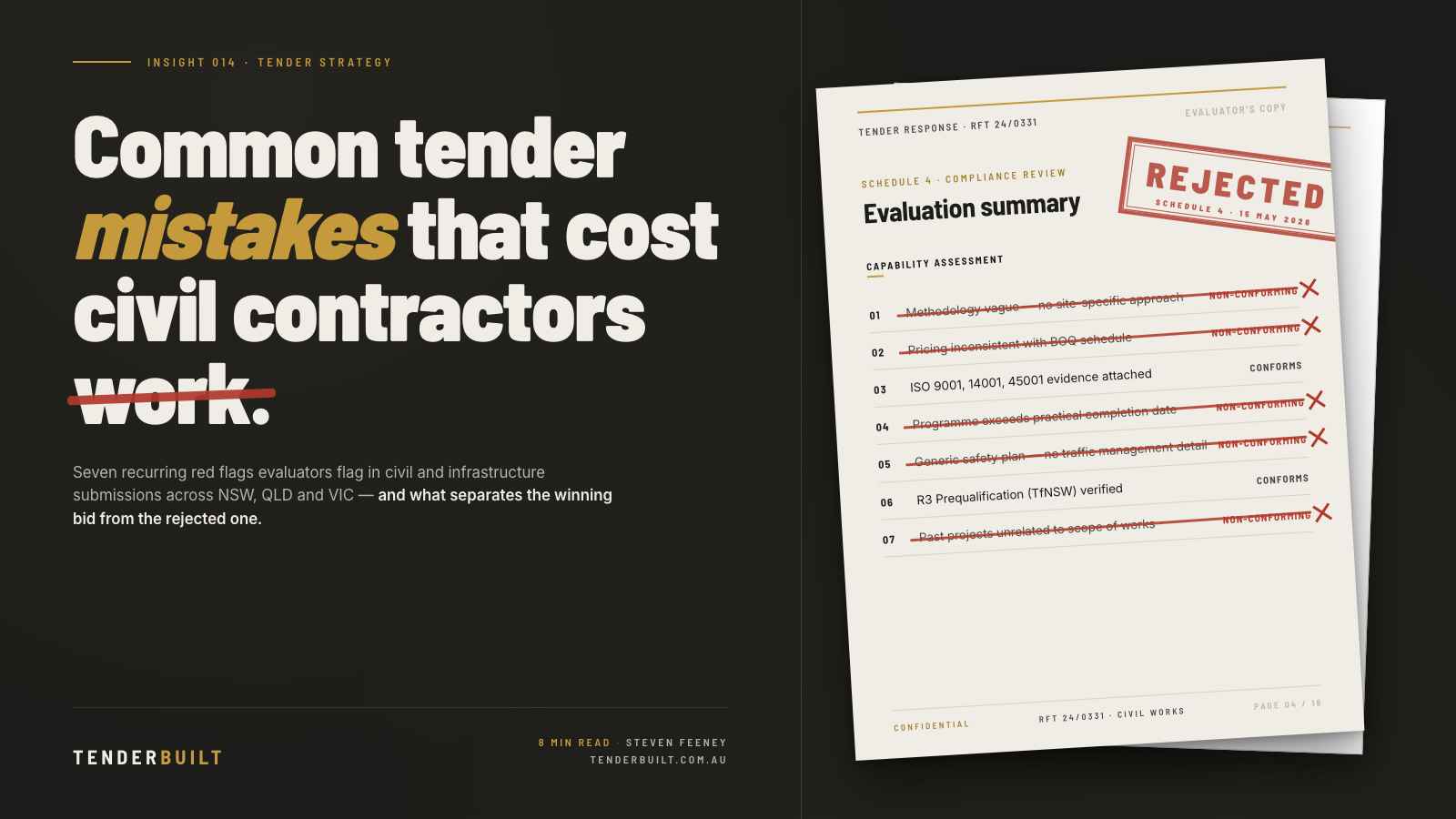 Common Tender Mistakes That Cost Civil Contractors Work
