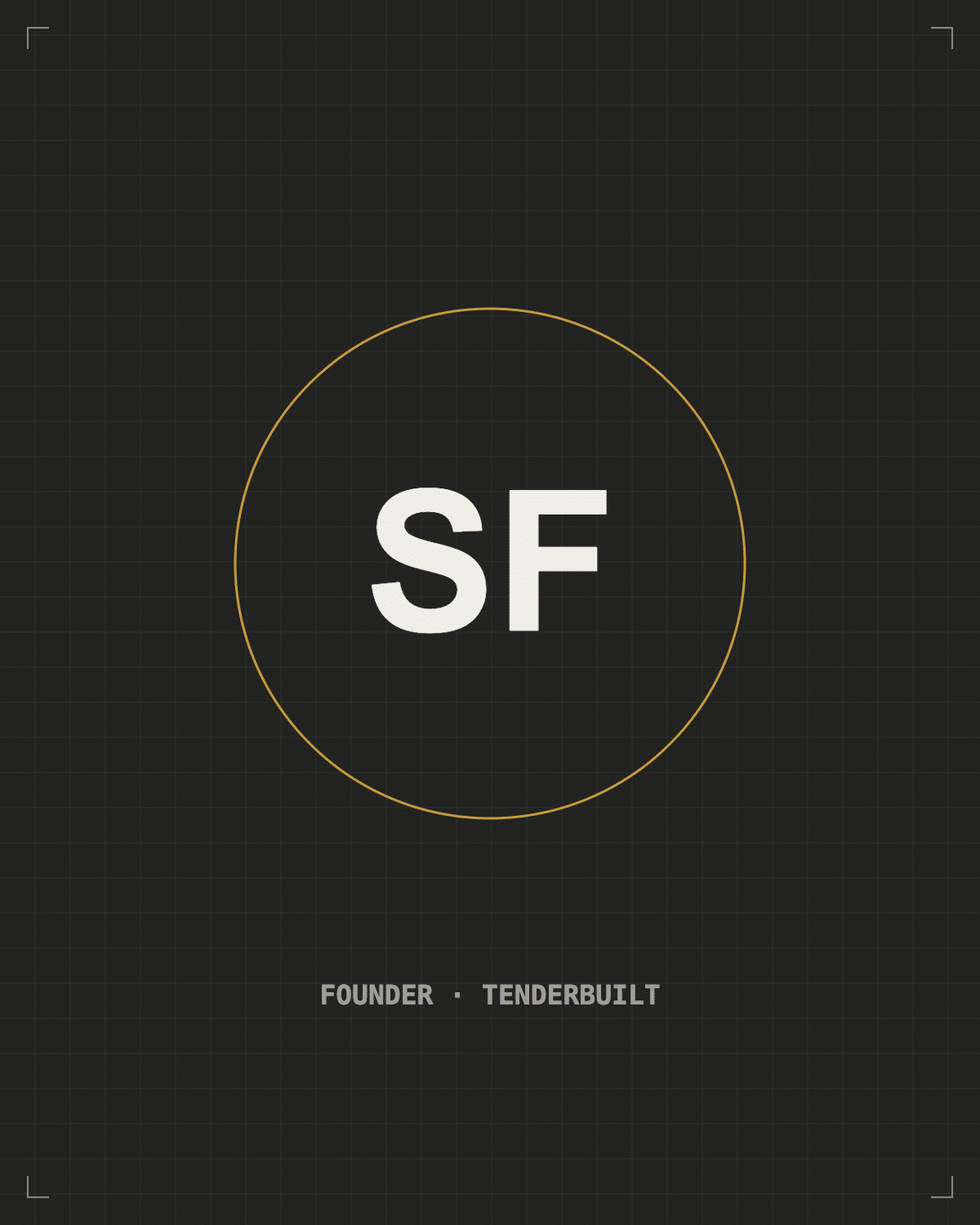 TenderBuilt founder monogram plate